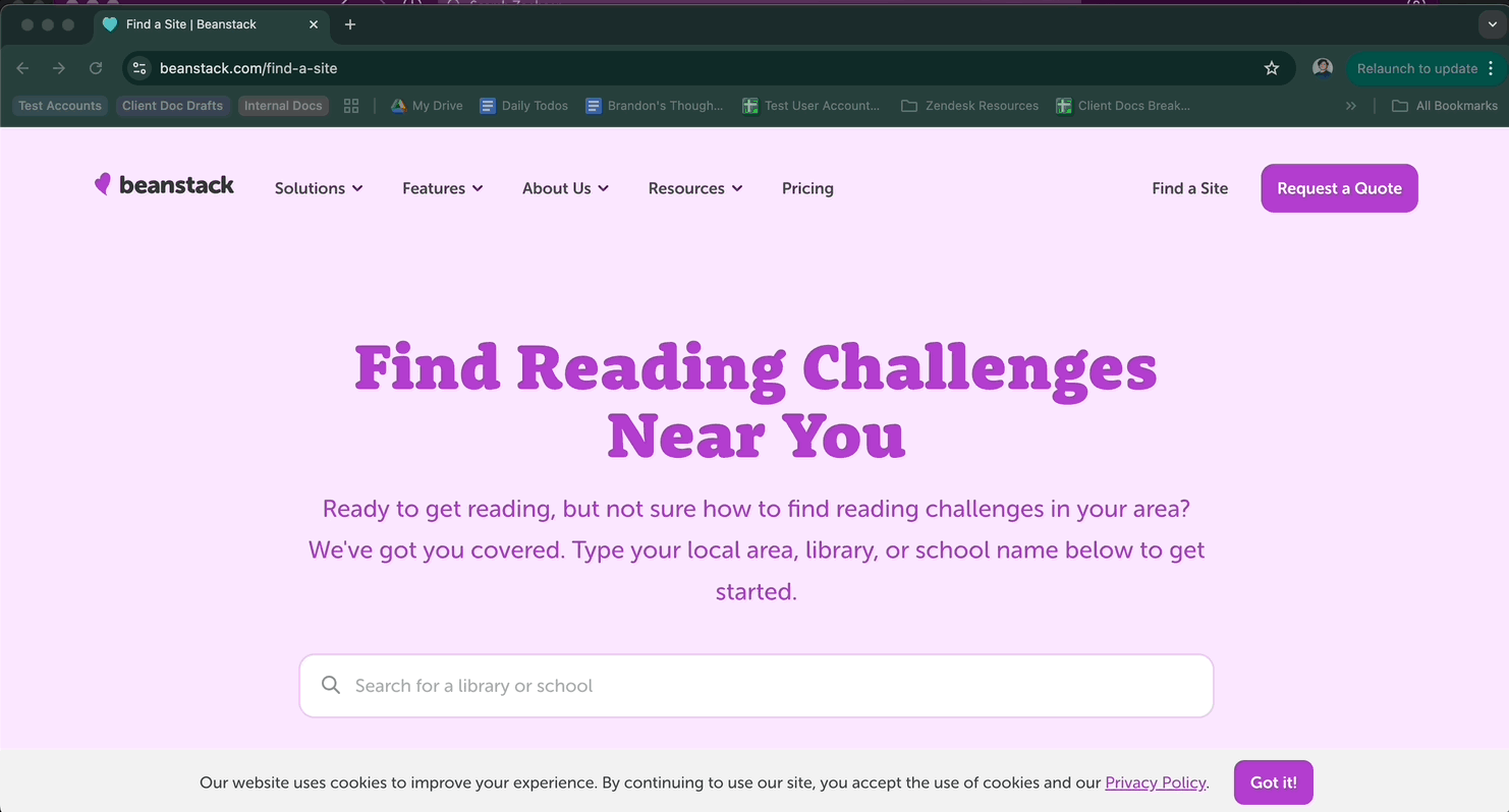 Clearing cached site data on Google Chrome’s settings