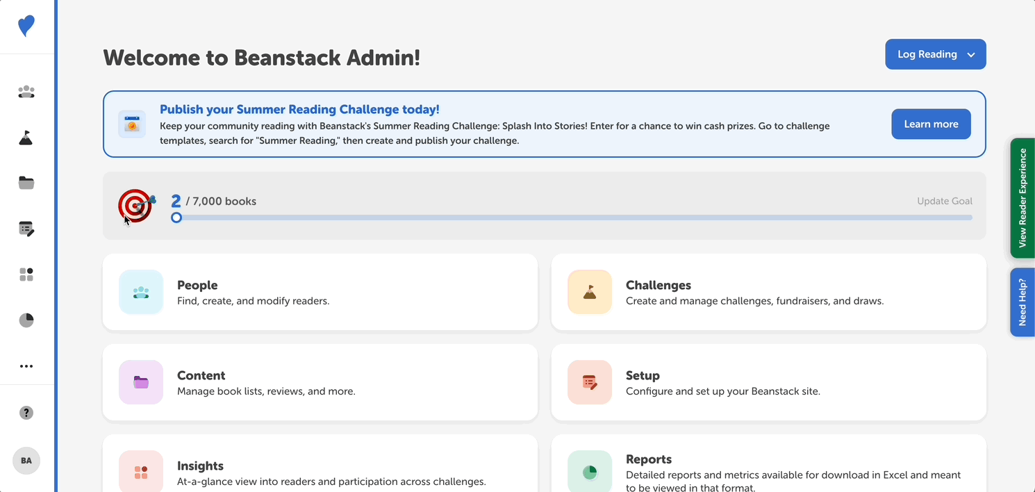 Creating a library staff admin account