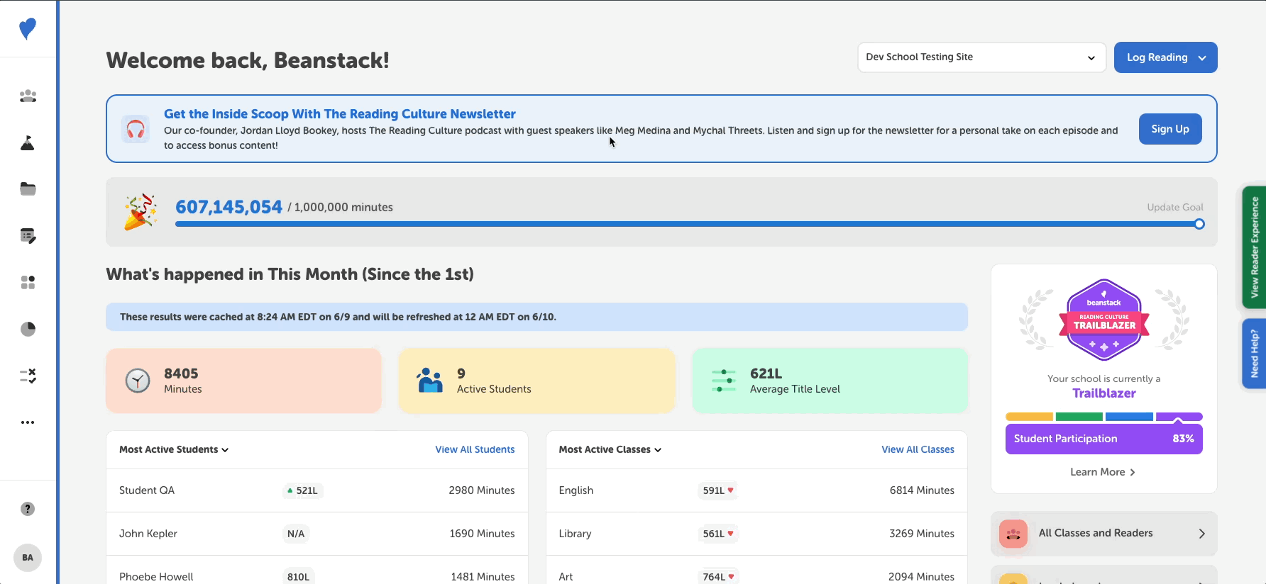 Enabling Book Talks with Benny for a challenge on a school site