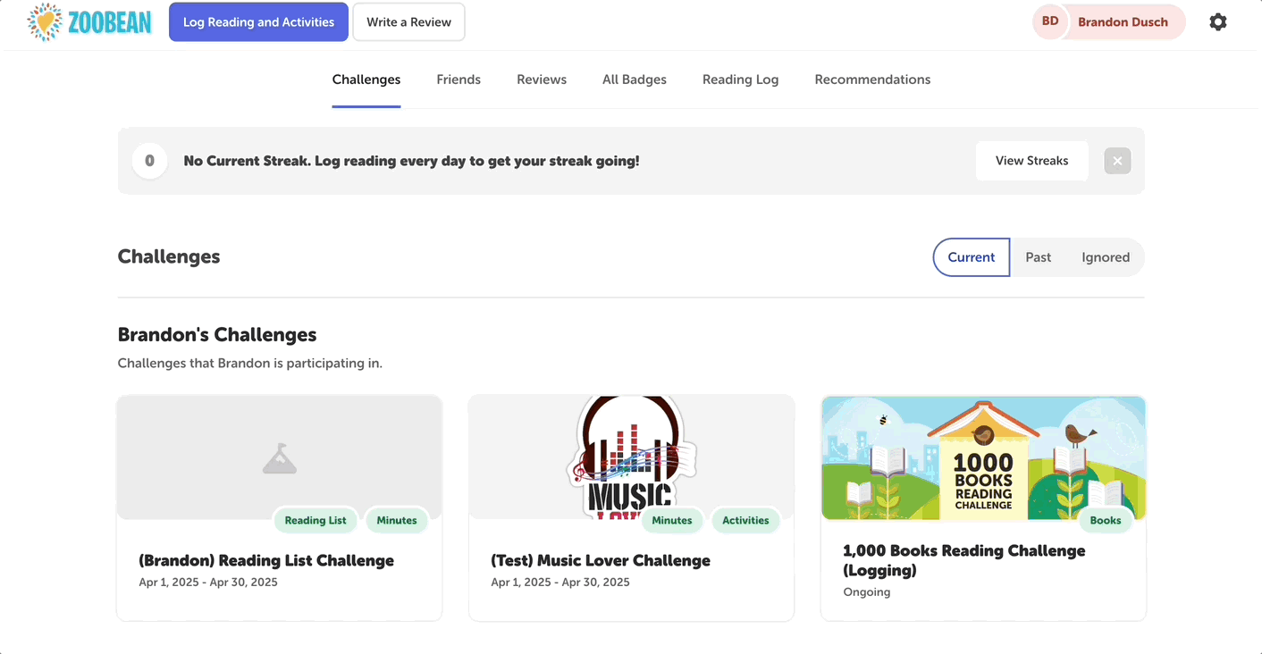 Entering tickets for a drawing on the reader view