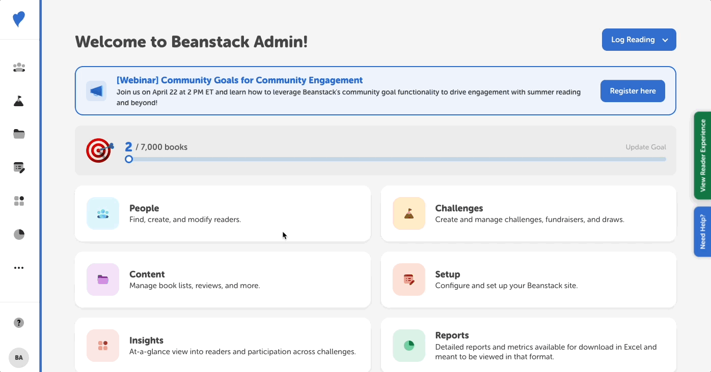 Featuring a published challenge on a site landing page