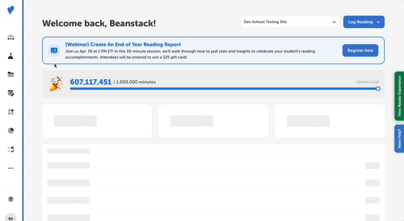 Following the process of integration Epic! into a Beanstack school site