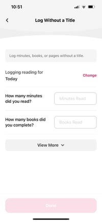 Mobile form for logging reading without a title-1