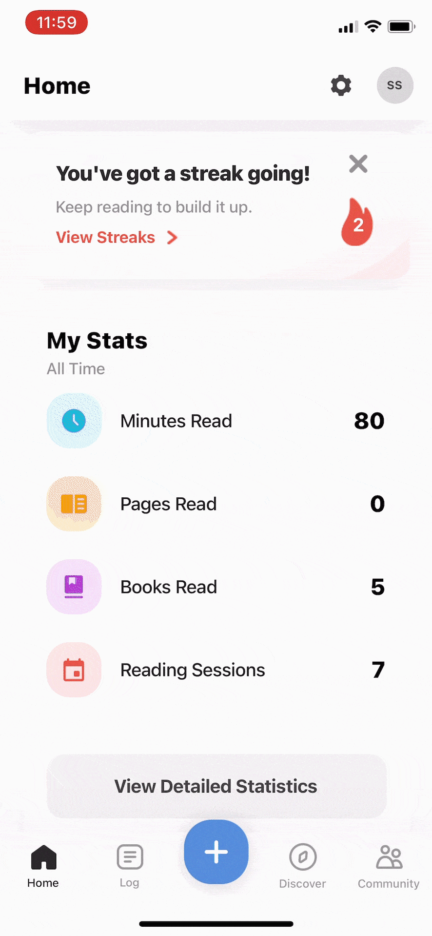 Navigating the Streaks tab from the Log section of the mobile app