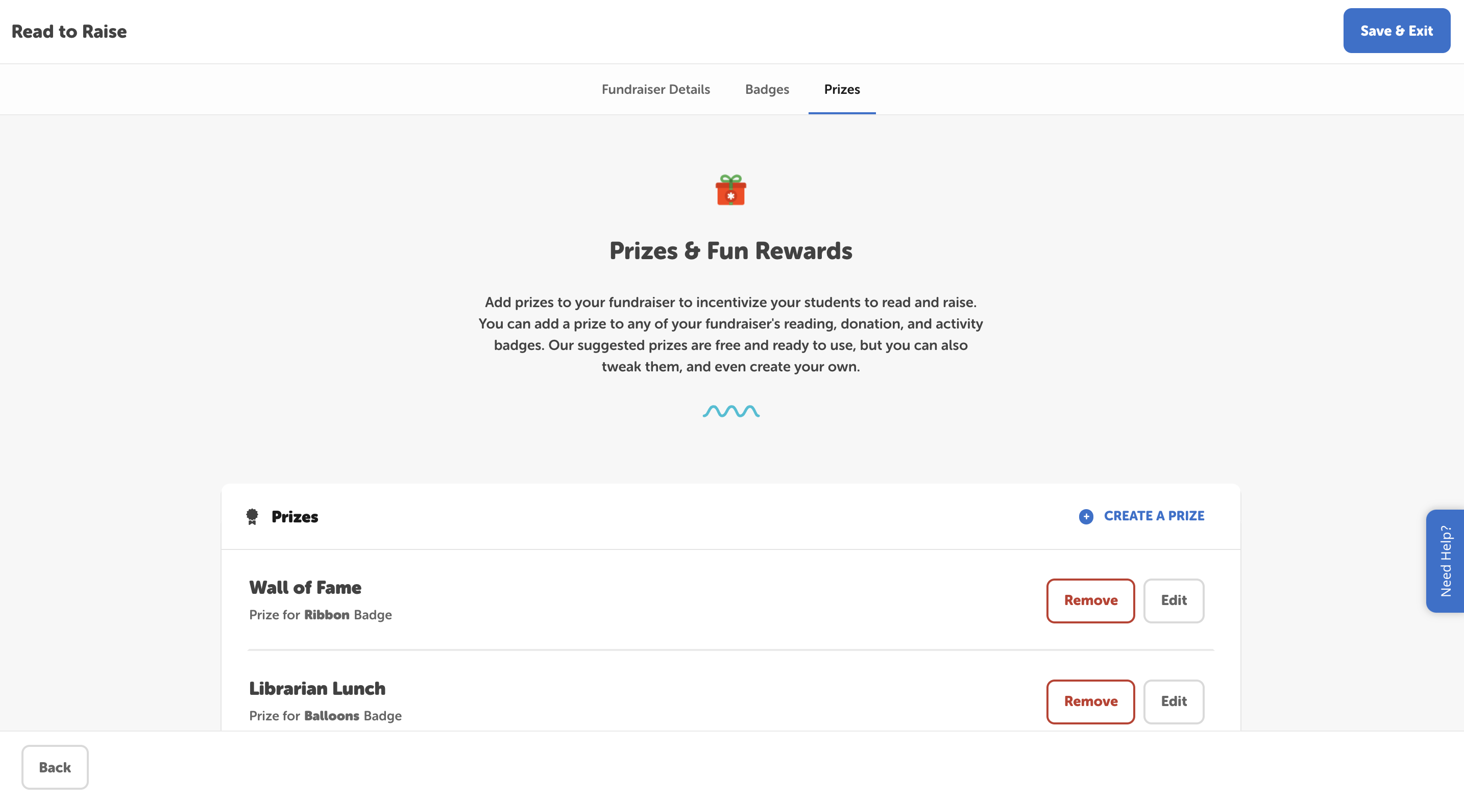 Prizes Included How to create and edit prizes in fundraisers