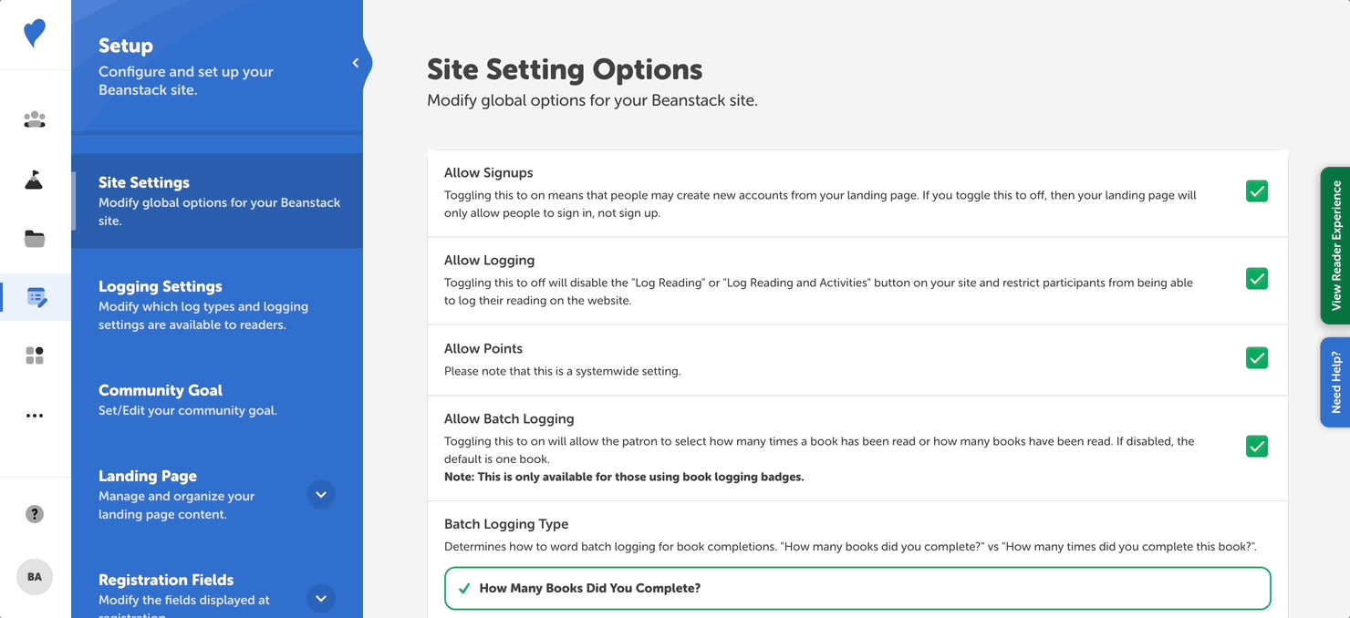 Selecting how many times a book was completed and viewing the updated logging form (1)