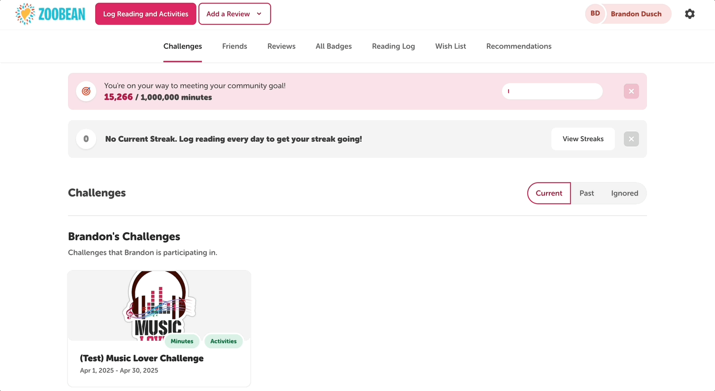 Sharing a reader with another account creator on a library site’s reader view
