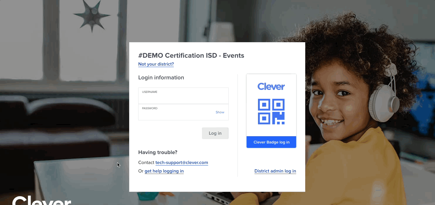Signing in to a Beanstack school site via Clever