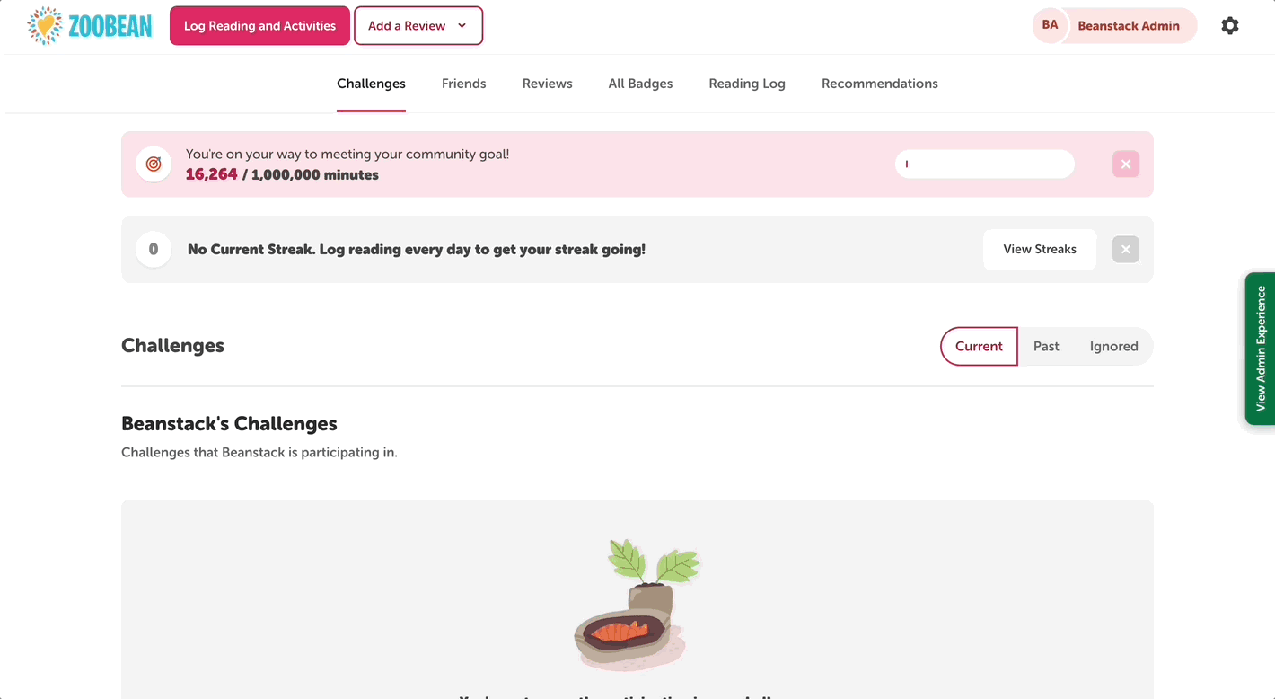 Viewing an externally linked book list on the reader view