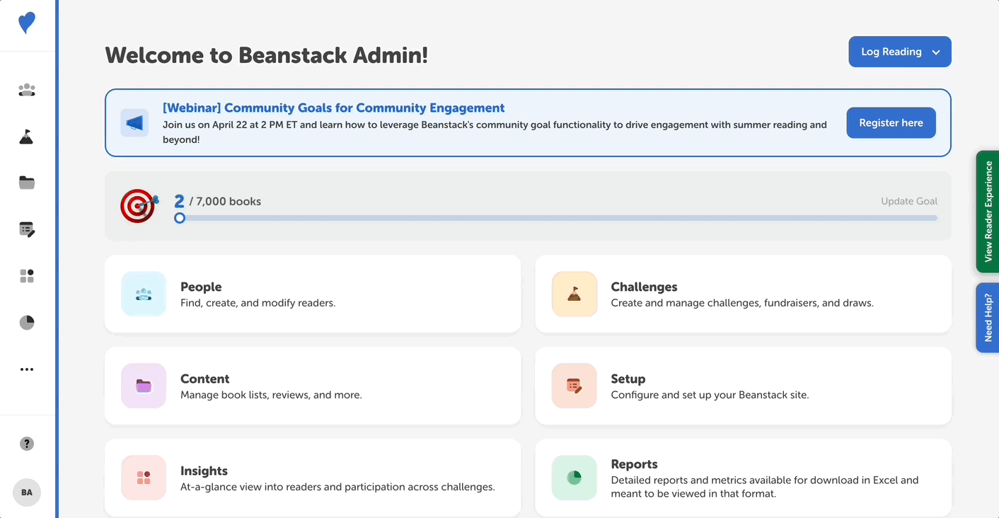 Viewing and editing reader tickets on the admin view