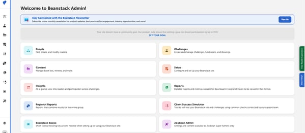 View of the admin dashboard featuring the Regional Reports button near the bottom left